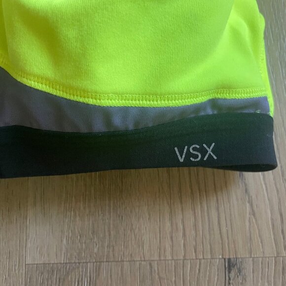 Victoria’s Secret VSX Sports Bra 34C Yellow Black High Impact Padded Racerback! - Picture 2 of 6